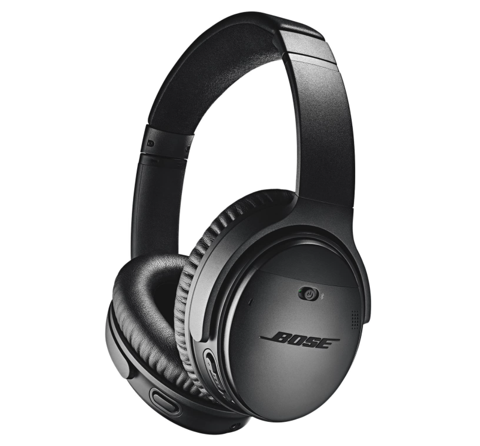 A photo of noise-cancelling headphones with padding for the ear area