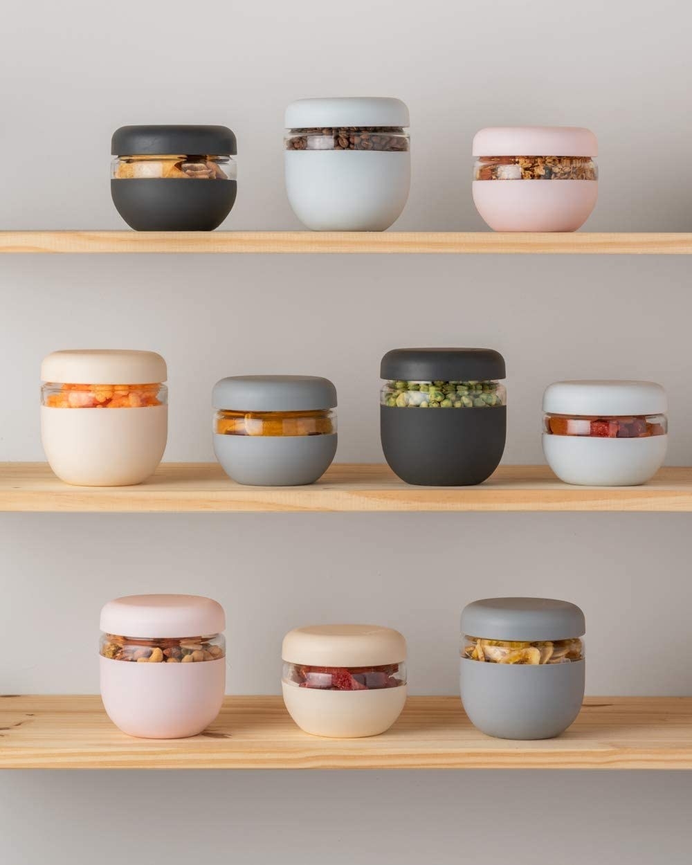 The jars holding snacks