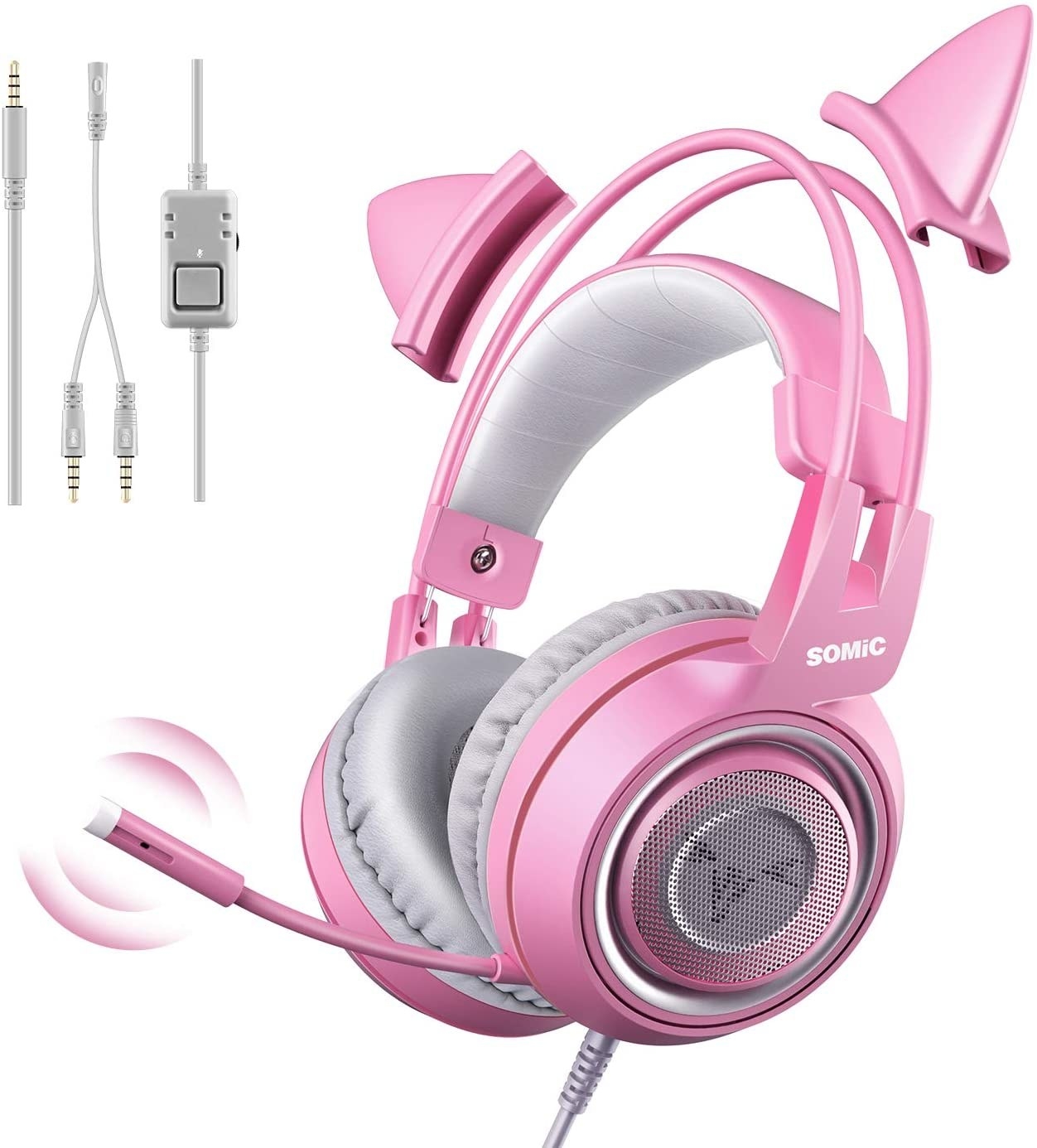 the pink cat ear headset