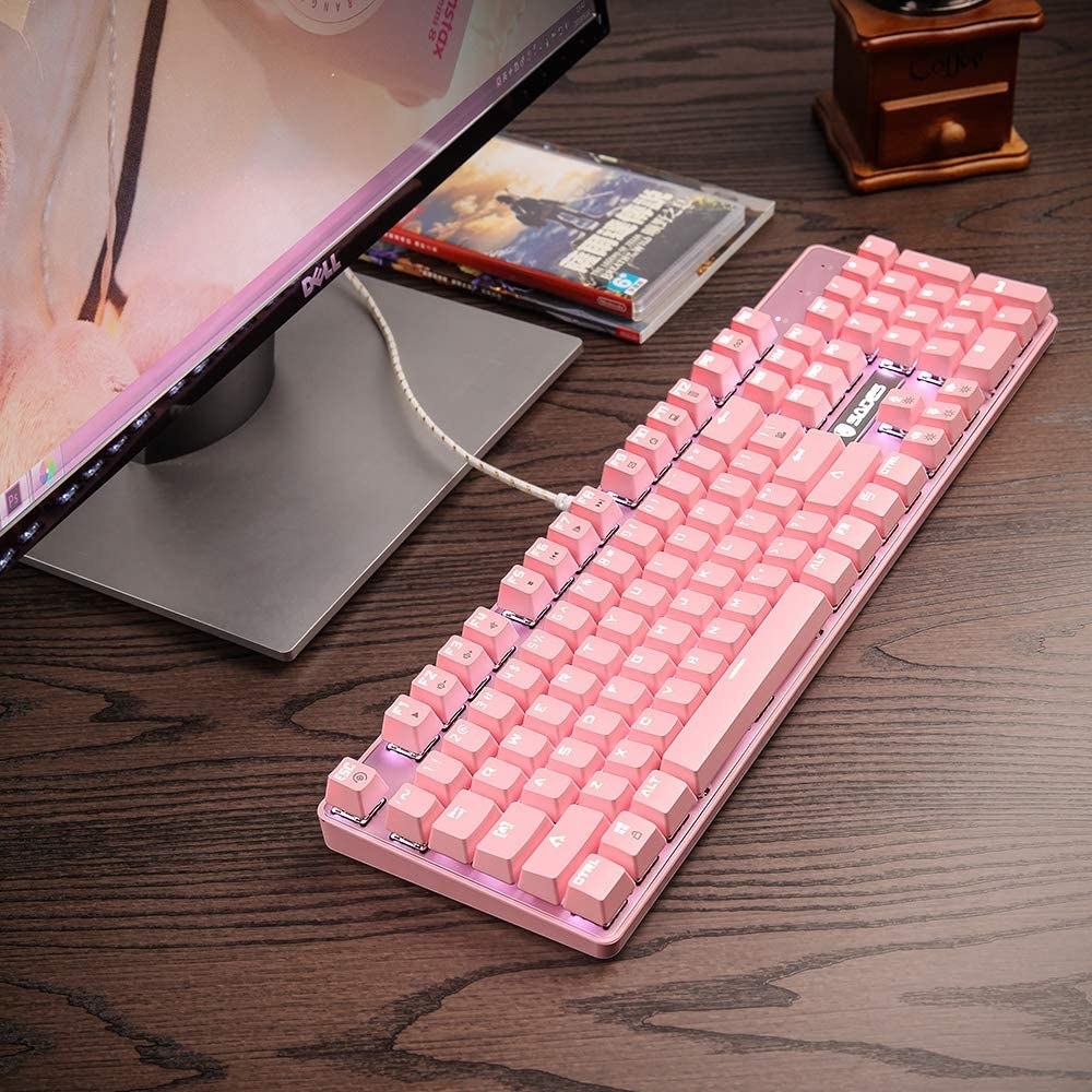 the pink keyboard