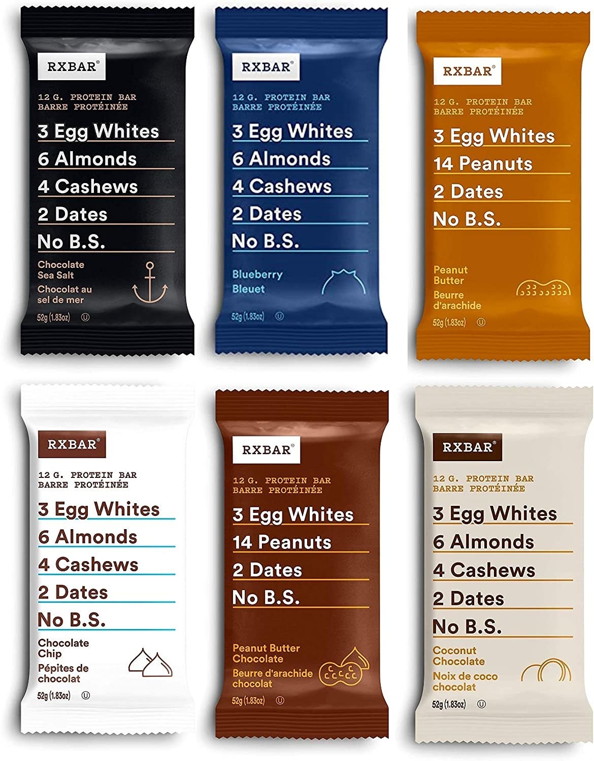 Six RXBAR snack bars