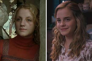 Luna Lovegood on the left and Hermione on the right