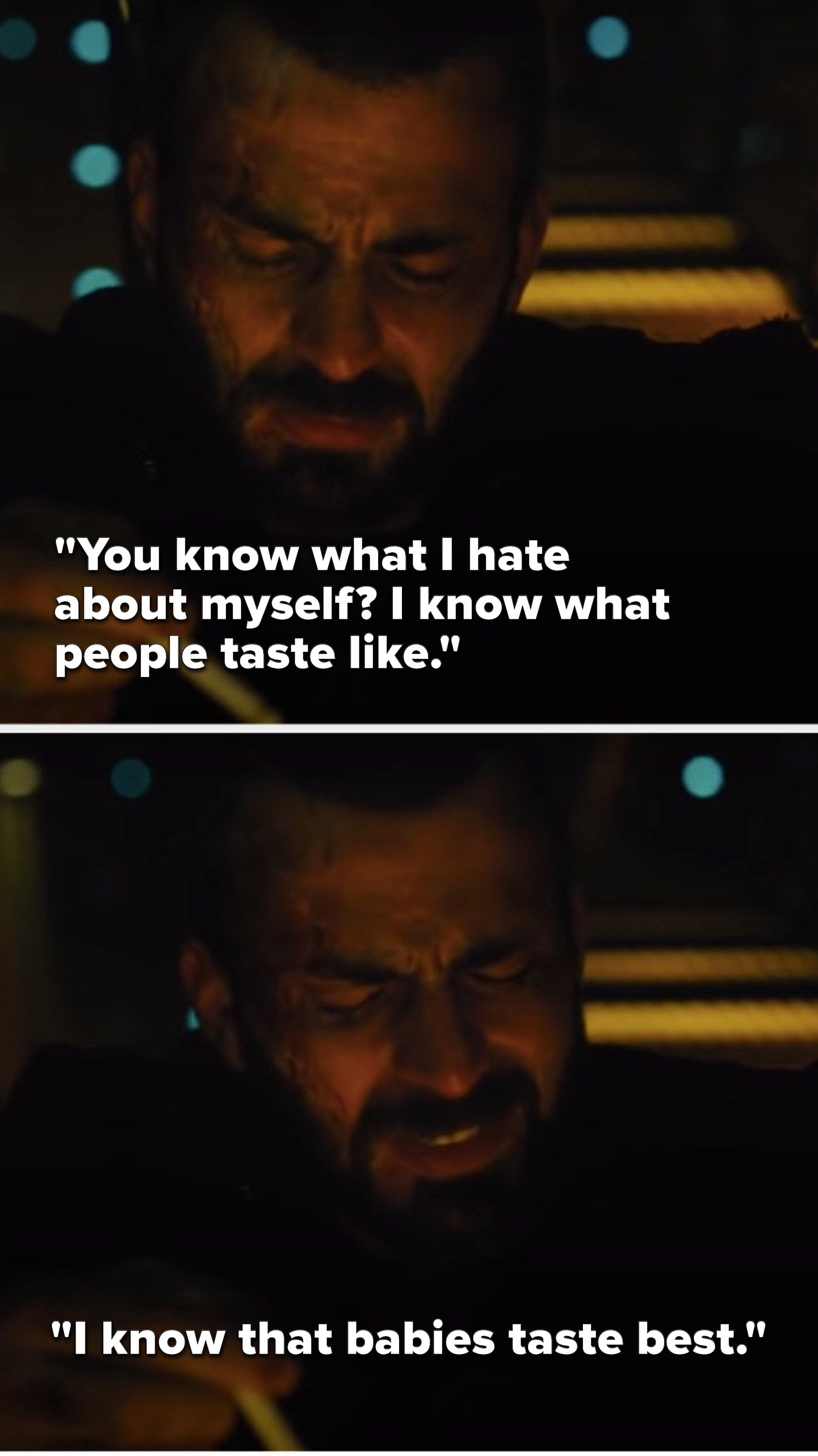 Curtis from Snowpiercer says, &quot;You know what I hate about myself, I know what people taste like, I know that babies taste best&quot;