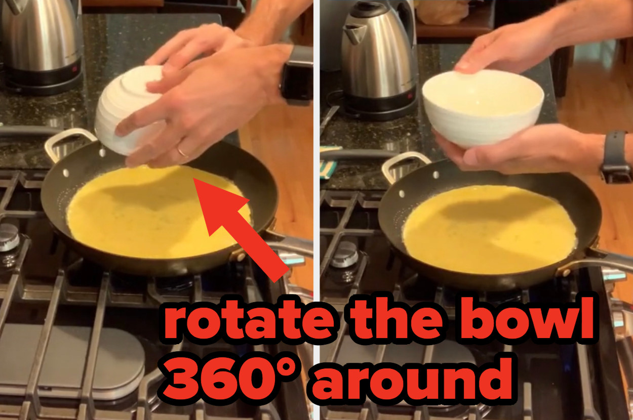 Screenshot of a TikTok showing a bowl being rotated