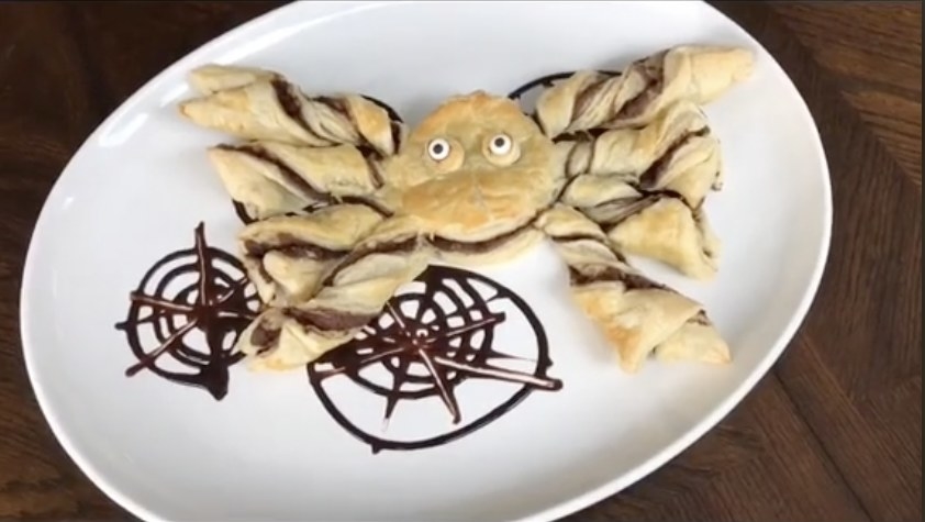 A pastry that looks like a giant spider