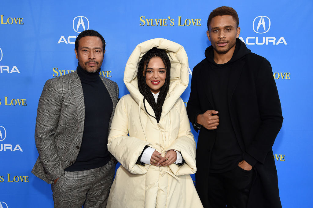 Eugene Ashe, Tessa Thompson and Nnamdi Asomugha attend the after party for &quot;Sylvie&#x27;s Love&quot;