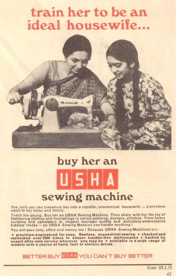 An ad for a sewing machine