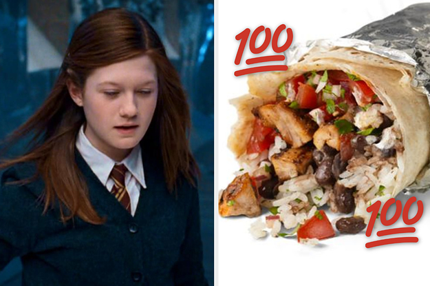 Ginny on the left and a chipotle chicken burrito on the right