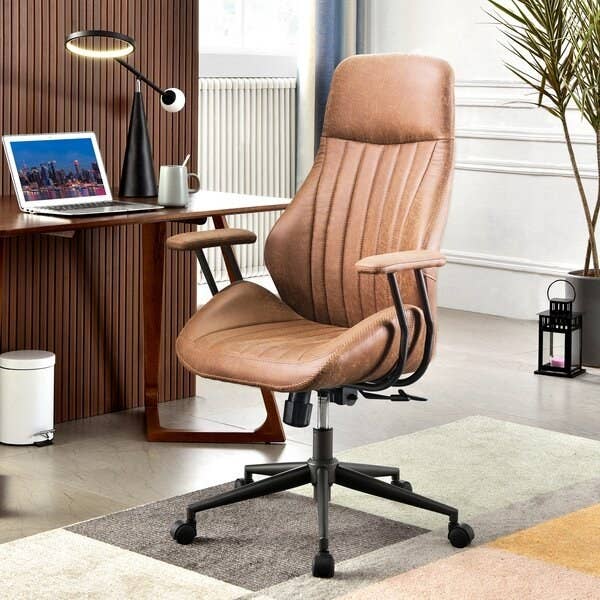 Brown office chair. 
