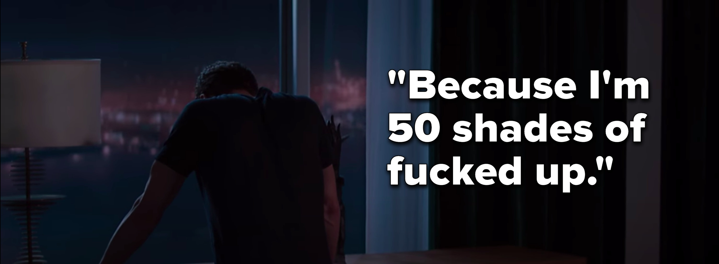 Christian says, &quot;Because I&#x27;m 50 shades of fucked up&quot; 