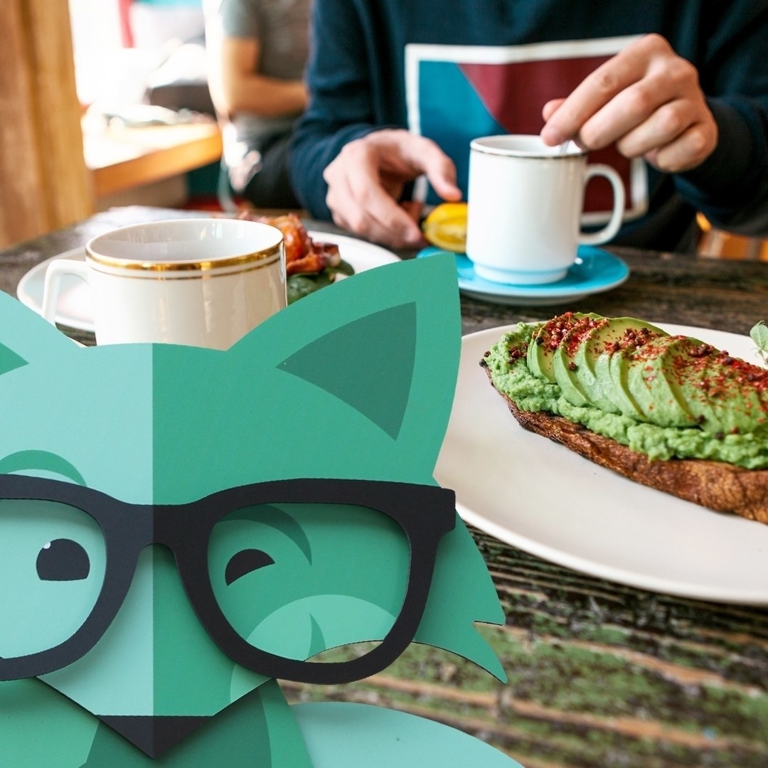 The green fox with a fancy avocado toast