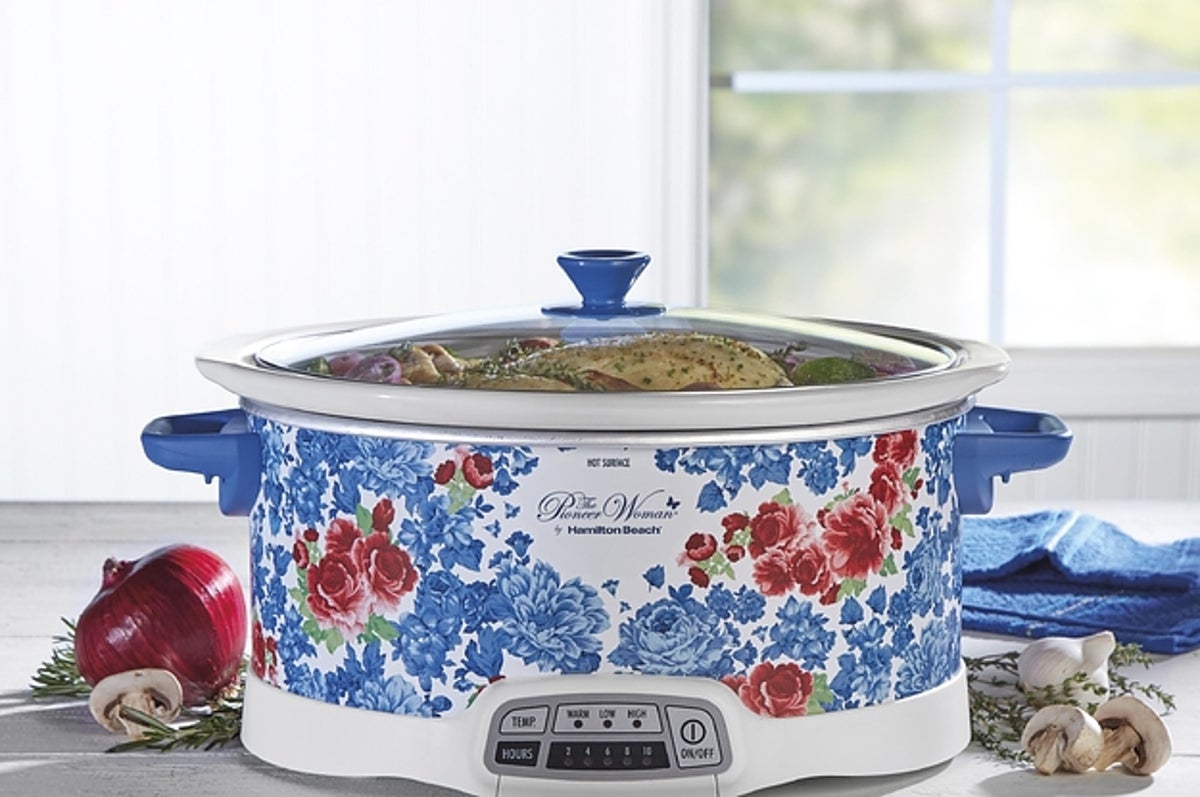 Crock Pot 3150 3 1/2 Quart Pasrel Pink Blue Floral Removable Crock