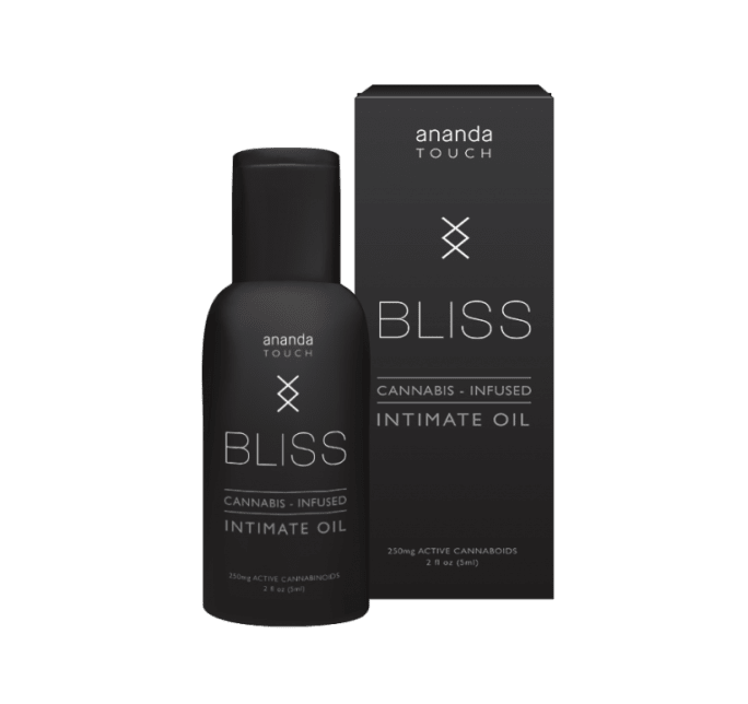 The Hemp Bliss Intimate Oil and its packaging