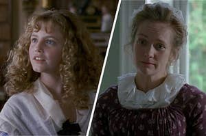 The youngest sister from sense and sensibility on the left and the older sister from emma on the right