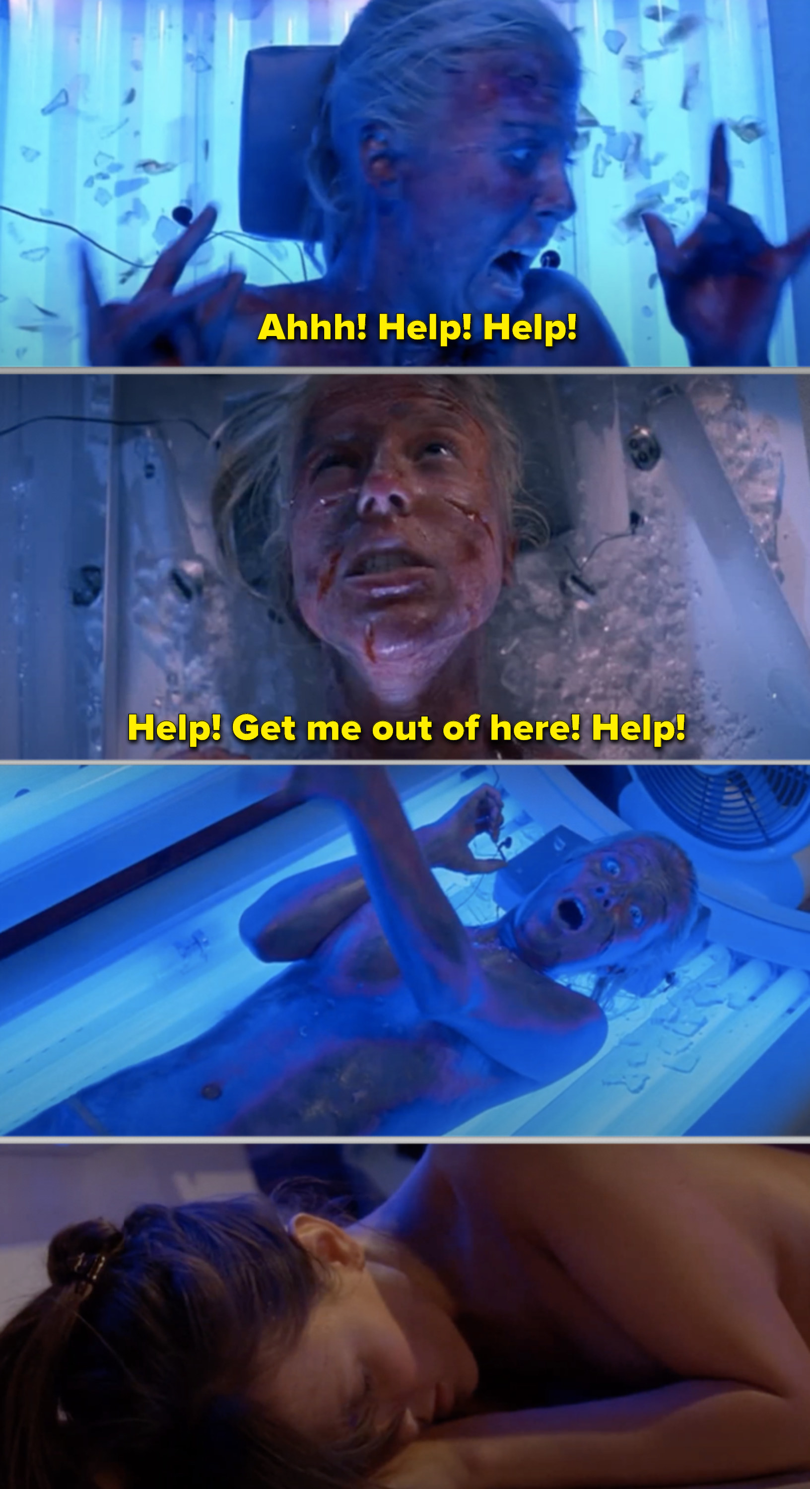 Ashlyn being burned alive while stuck in the tanning bed