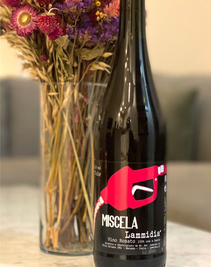 A bottle of Lammidia Miscela rosé wine.