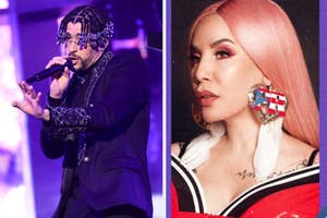 Bad Bunny and Ivy Queen side-by-side.
