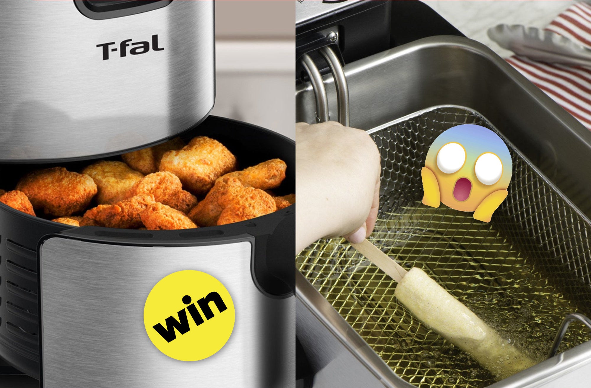 A side-by-side comparison of the air fryer versus traditional deep-frying