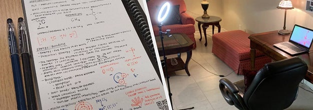 (left) Reusable notebook (right) Ring light
