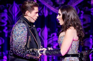 Aaron Tveit performing a song from Moulin Rouge! for New York fashion week 