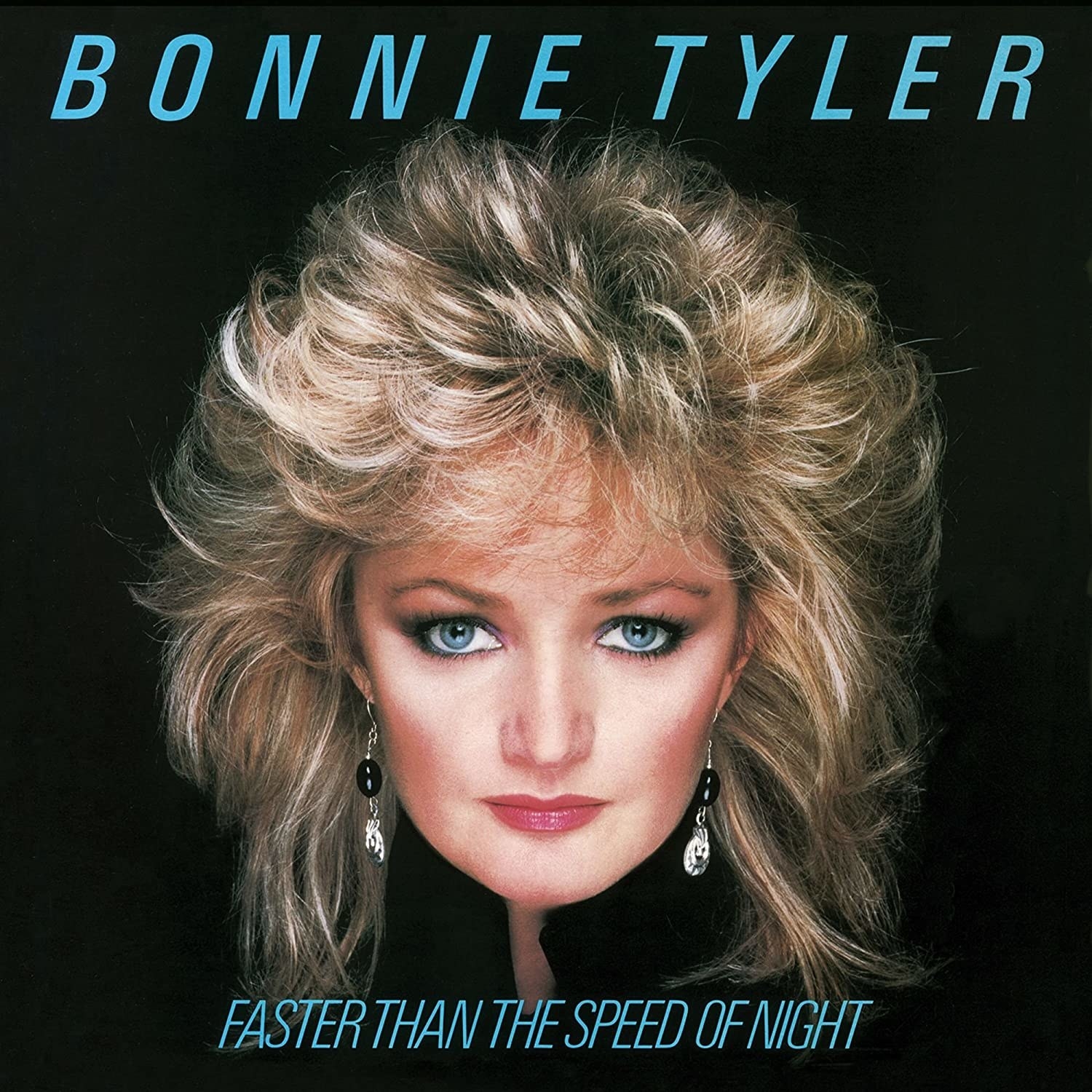 album cover of Faster Than The Speed of Night showing Bonnie Tyler&#x27;s face