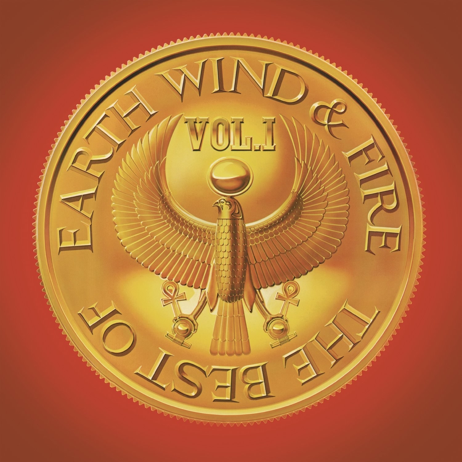 album cover of The Best of Earth, Wind &amp;amp; Fire, Vol. 1 showing the ancient Egyptian god, Horus