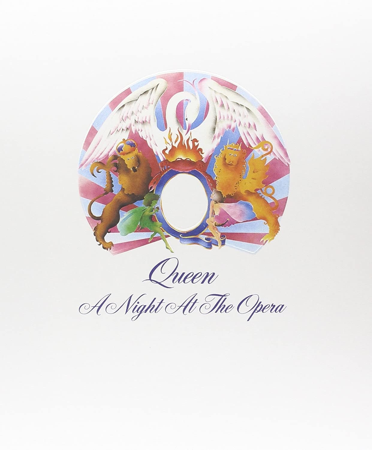 album cover of A Night at the Opera showing the Queen logo