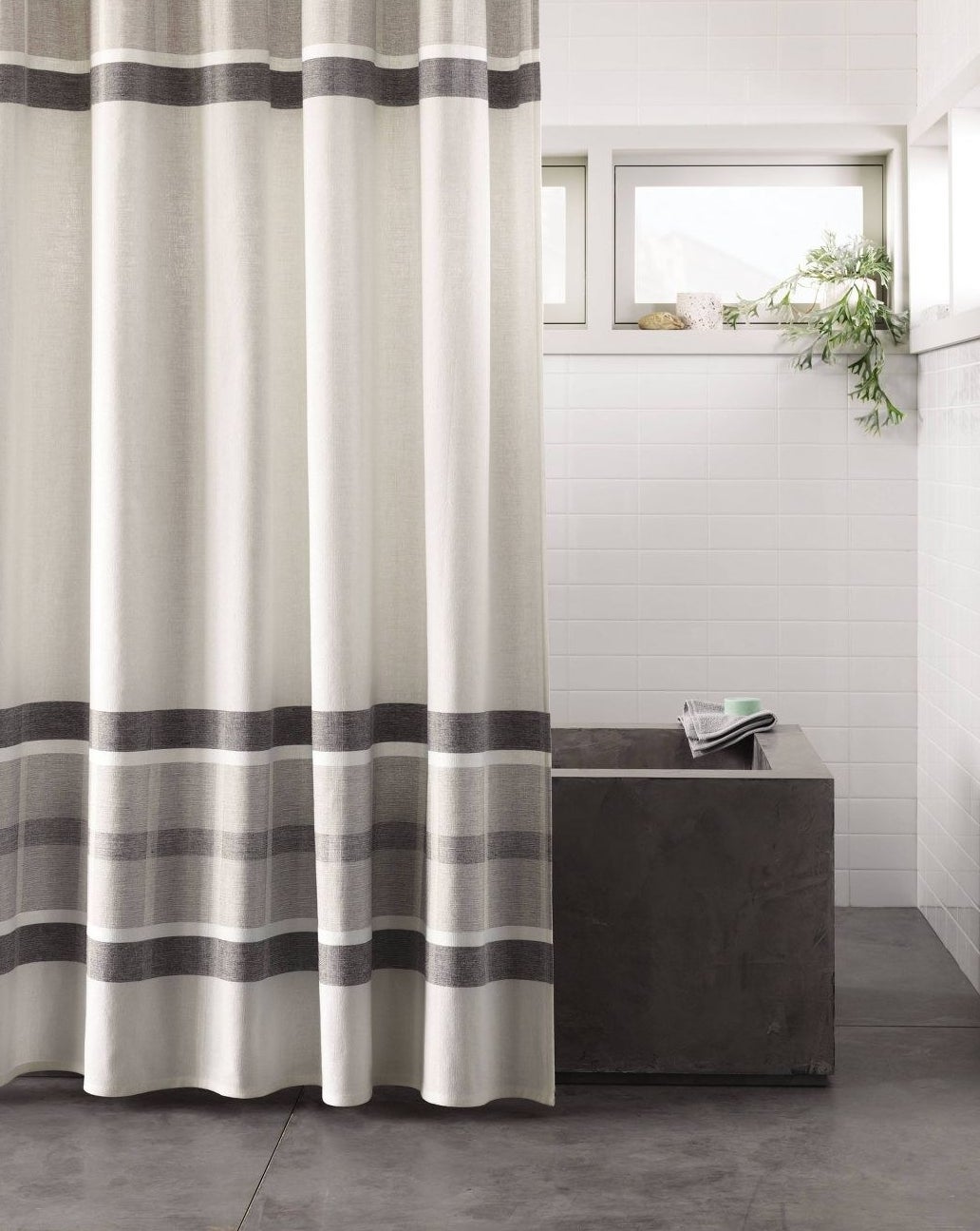 The shower curtain