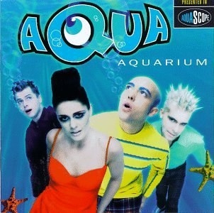 album cover of Aquarium showing Aqua with a blue water background