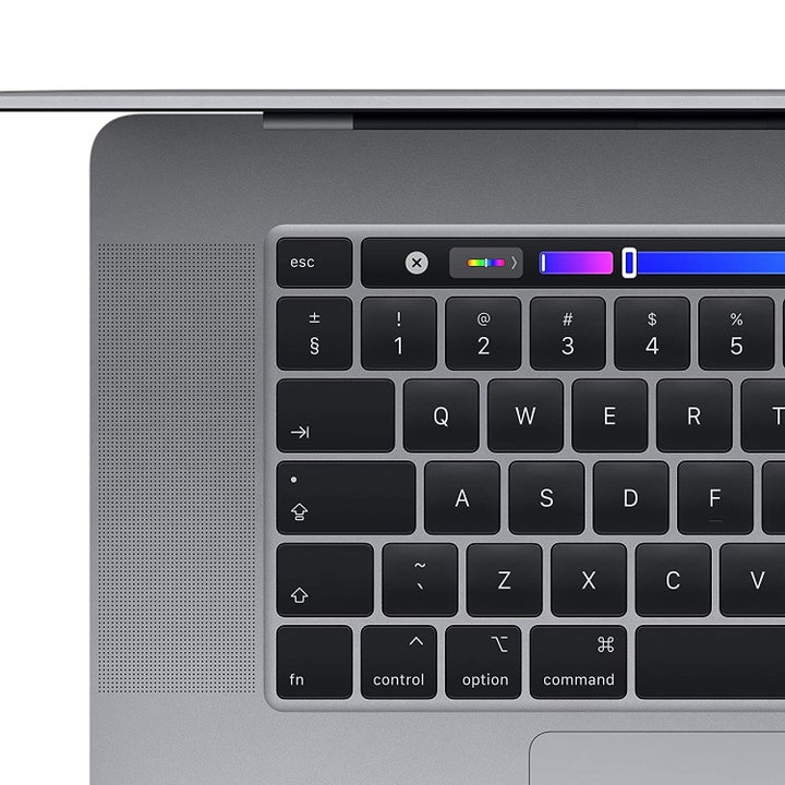 Partial view of the left side of the keyboard, highlighting the touchbar.