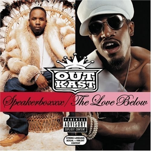 album cover of Speakerboxxx/The Love Below showing Andre 3000 and Big Boi