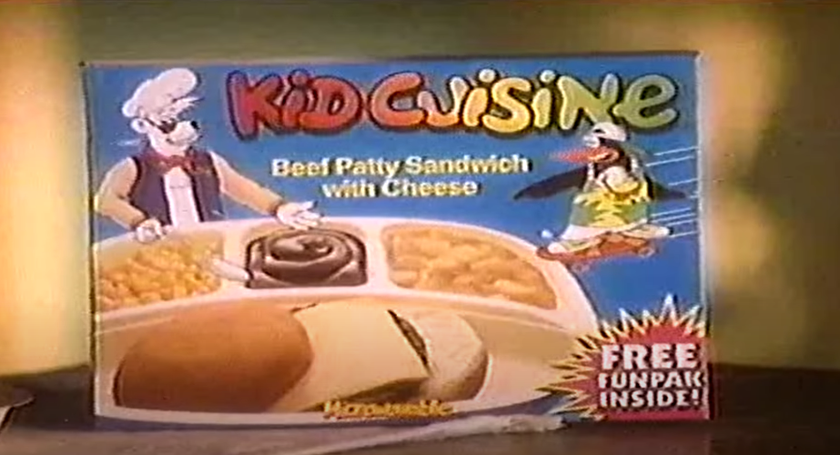 A screenshot of a Kid Cuisine box from a &#x27;90s commercial 