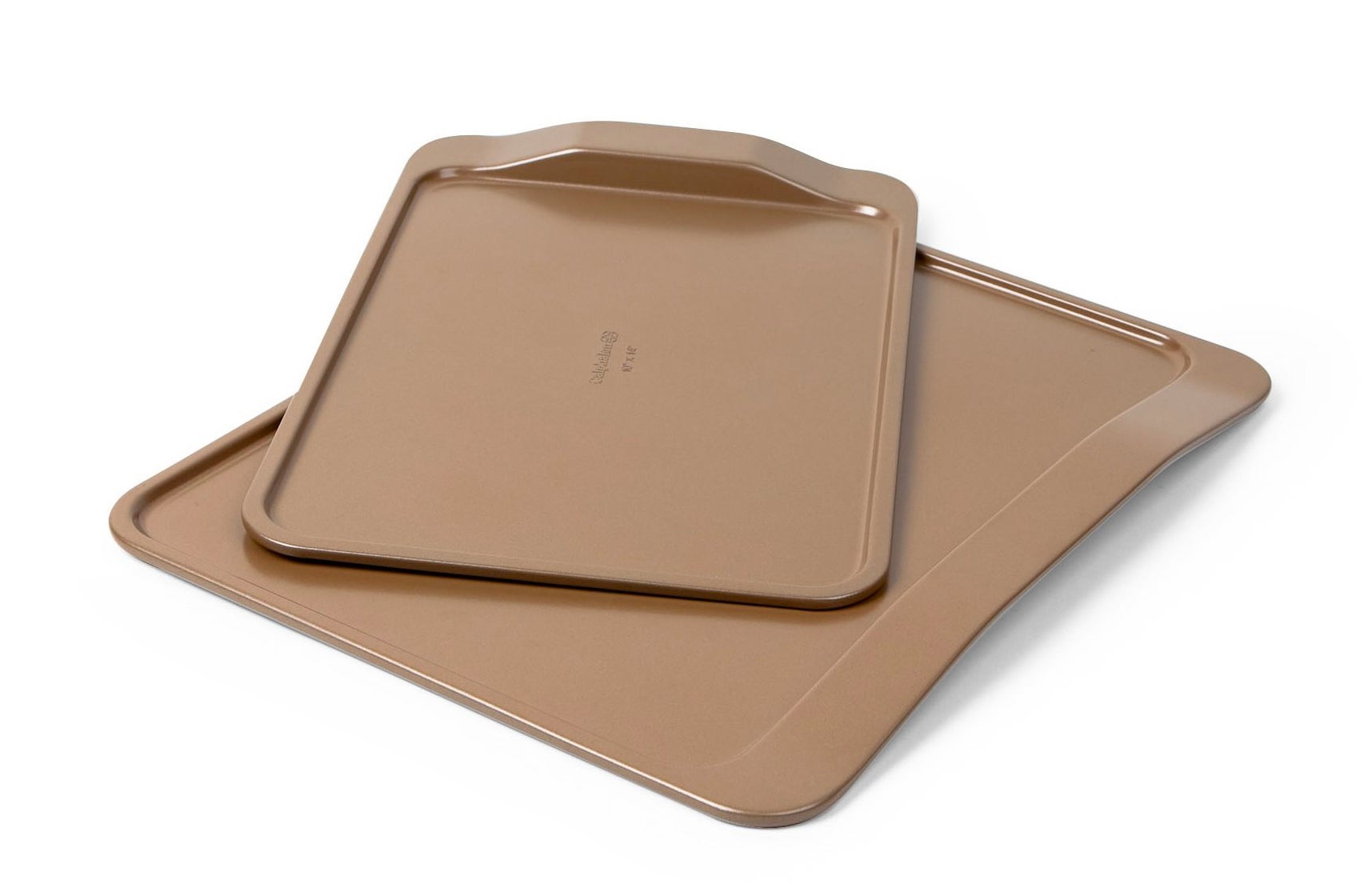 The tan cookie sheets