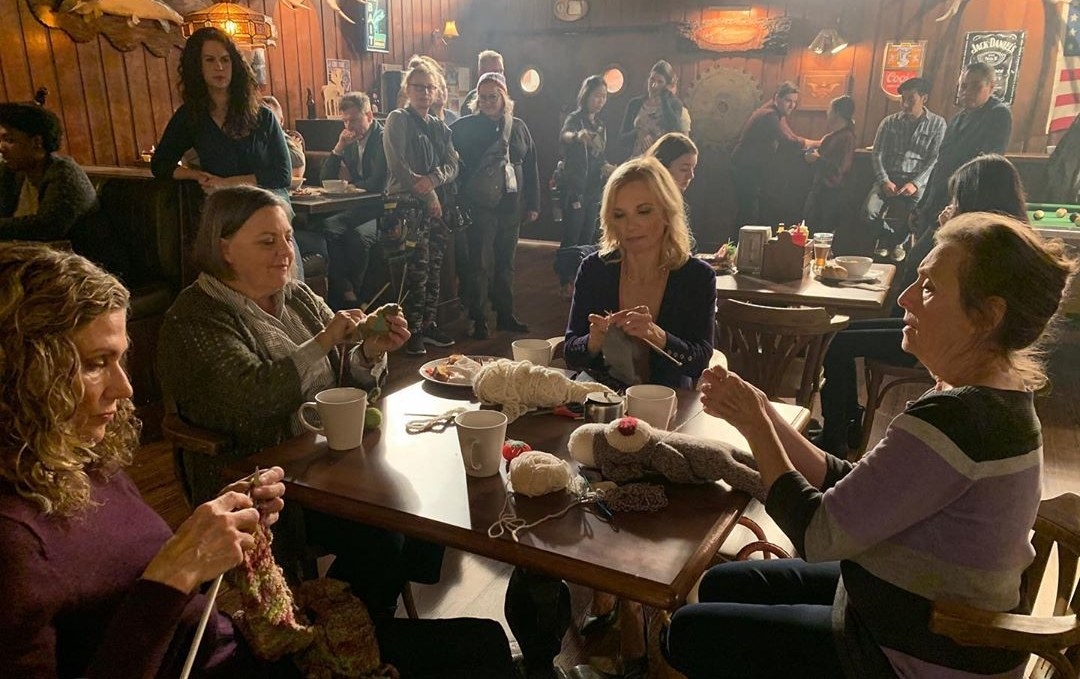 The ladies and their knitting circle