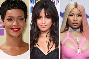 Rihanna, Camila Cabello, and Nicki Minaj.