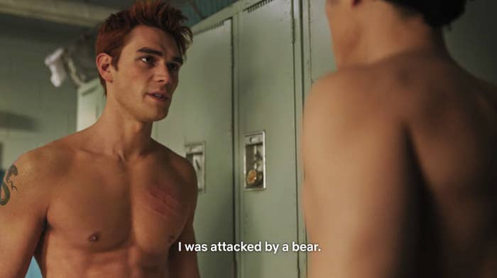 Archie telling Reggie he was attacked by a bear