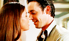 Xander and Cordelia about to kiss on Buffy the Vampire Slayer