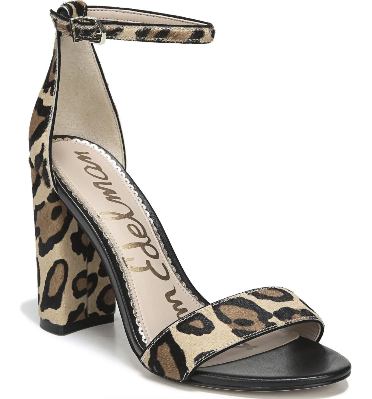 the shows with calf hair and the animal print. they have a chunky heels