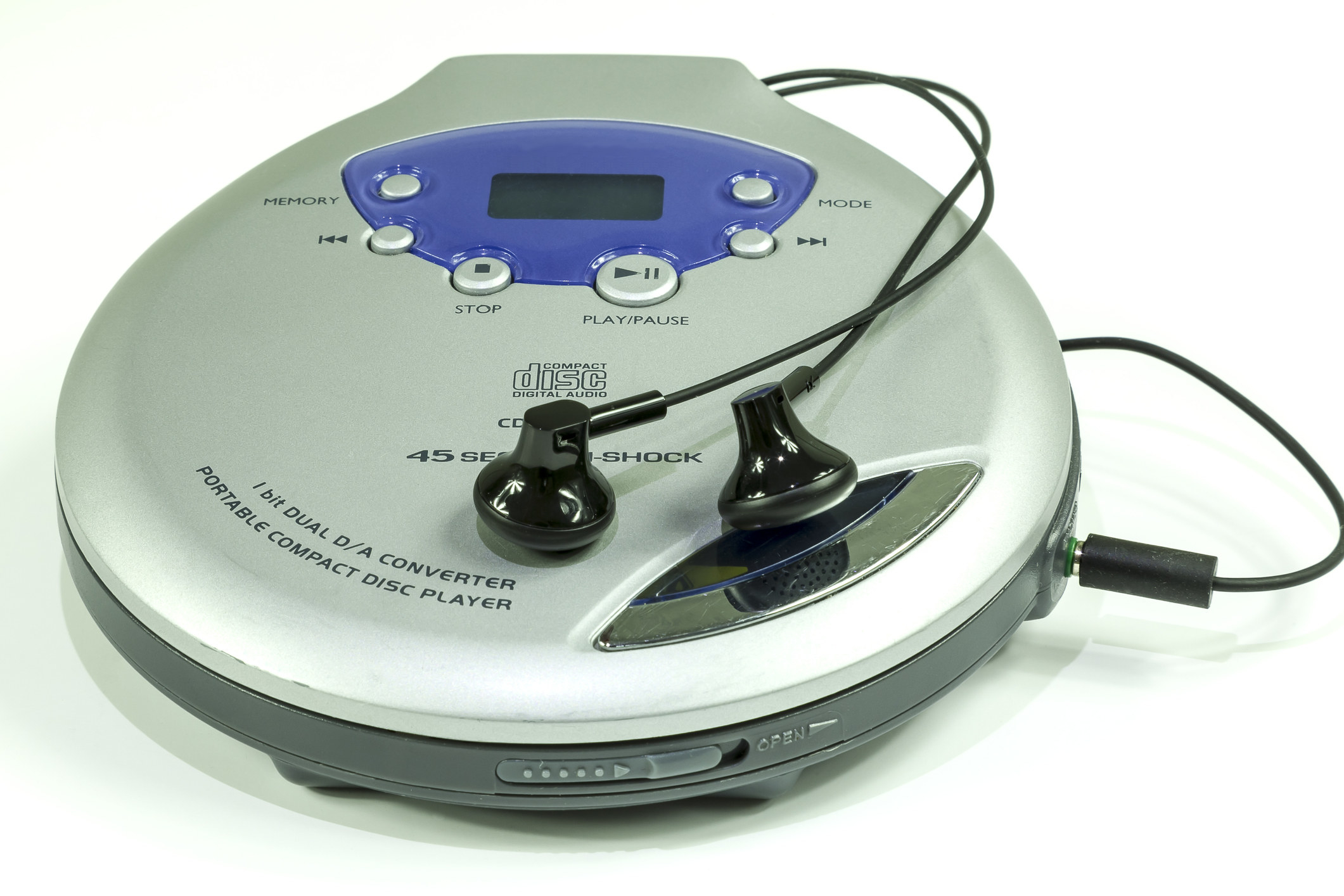 A stock image of a late &#x27;90s portable CD player 