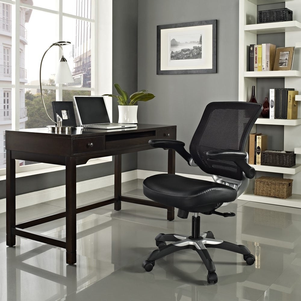 An ergonomic chair in a home office