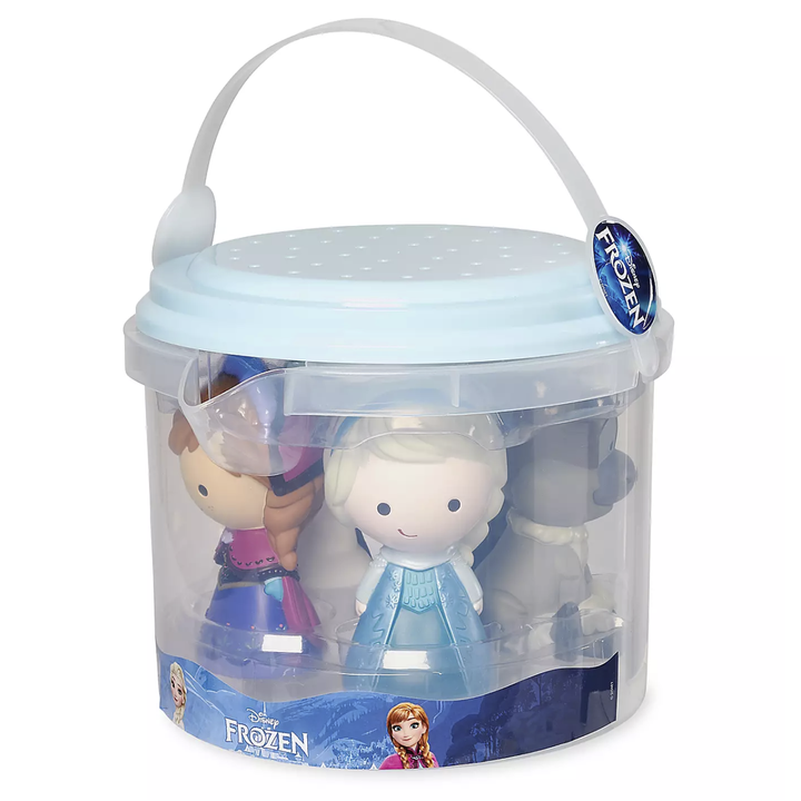 the bucket filled with the 'Frozen' toys