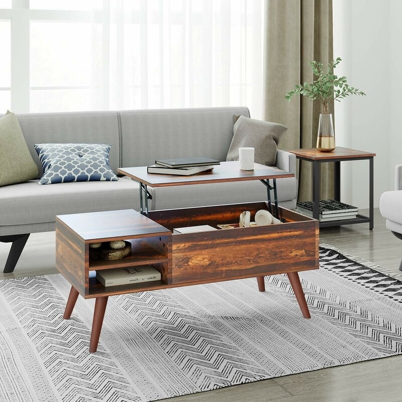 Wooden lift top coffee table