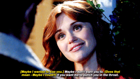 Lydia telling a guy she&#x27;ll punch him in the throat if he tries to kiss her