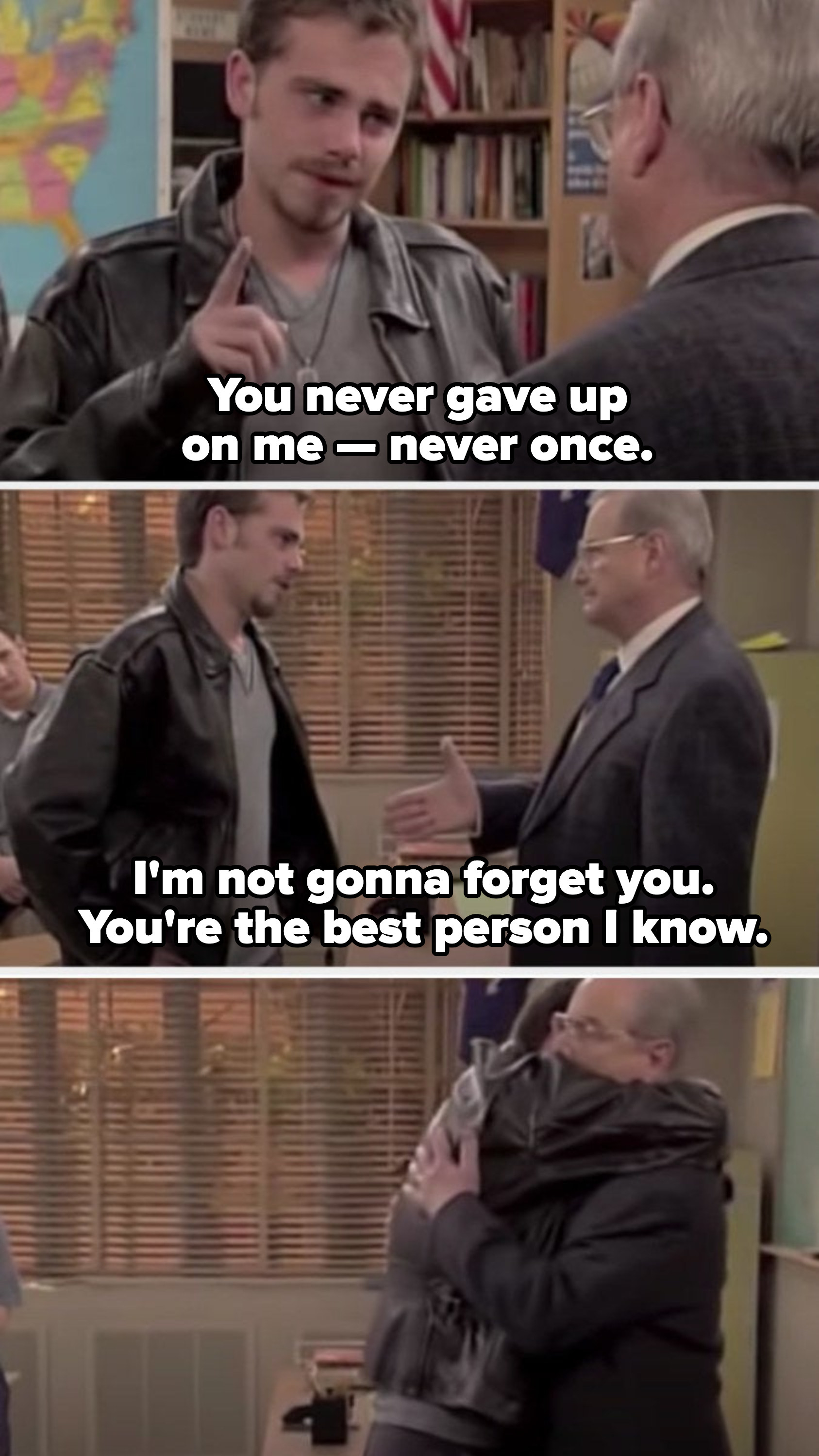 Shawn saying goodbye to Mr. Feeny, letting him know how much he loves him