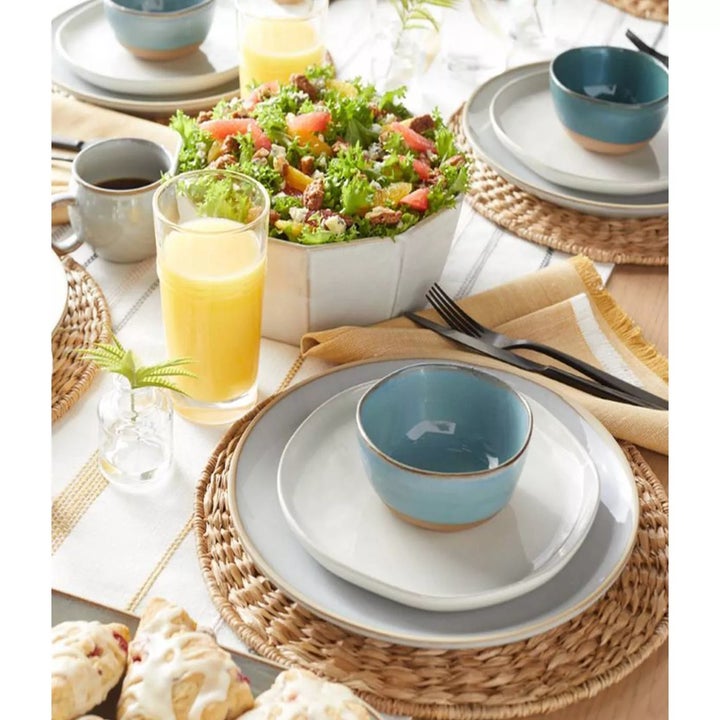 The bowl filled with salad on a table