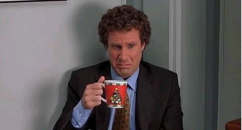 Will Ferrell from Elf drinking nasty tea