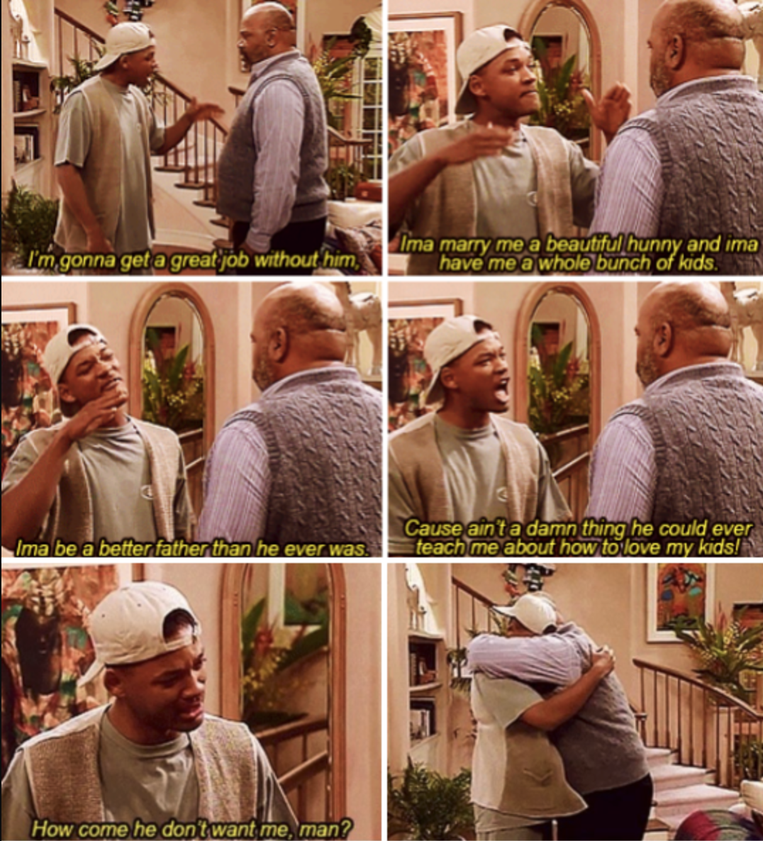 Will upset that his birth father doesn&#x27;t want to have a relationship with him and ultimately cries in Uncle Phil&#x27;s arms