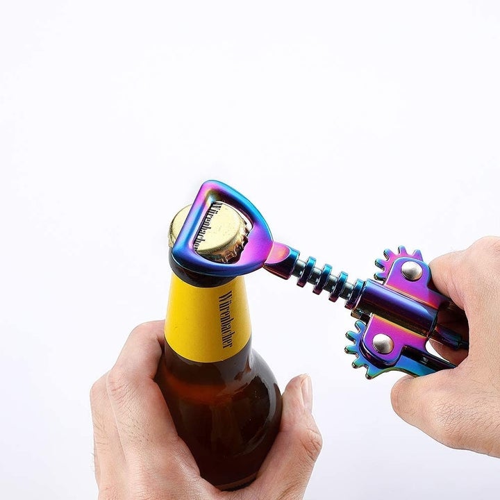 model opening beer bottle 