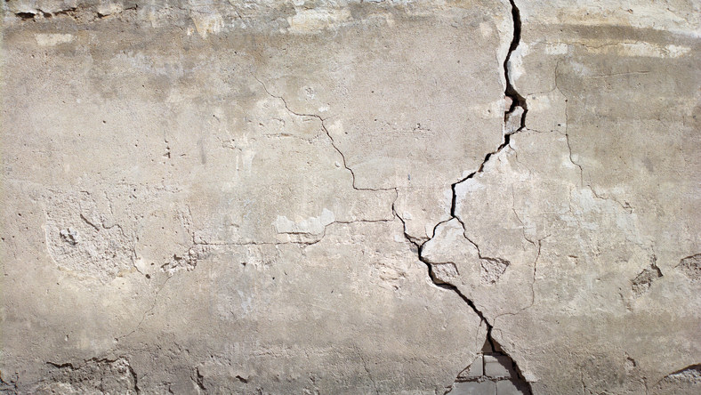 A crack in a concrete wall