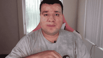 A gif of a tester setting the no pigment foundation after application.